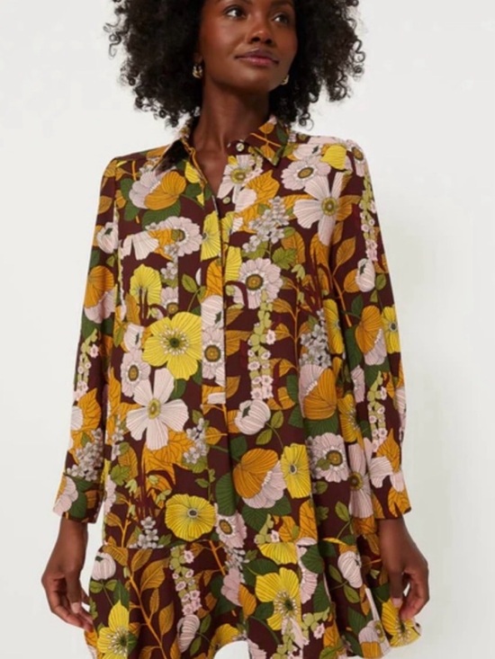 Tuckernuck Dresses & Skirts - Tuckernuck Floral Mini Dress in Burgundy, Mustard & Pink